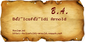 Bölcsföldi Arnold névjegykártya